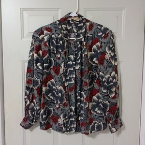 Cricket Alley Boutique Vintage Floral Print Button Down Blouse Size S Women's